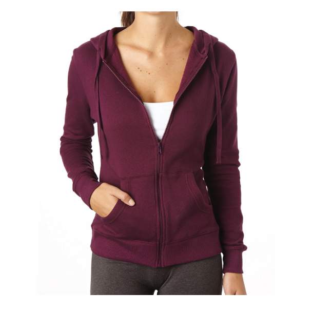 Women's Organic Cotton Full Zip Plum Hoodie L
