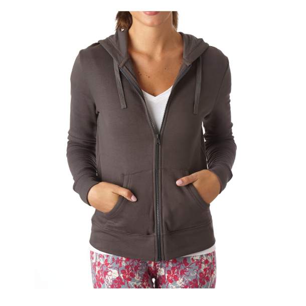 Women's Organic Cotton Full Zip Charcoal Hoodie L