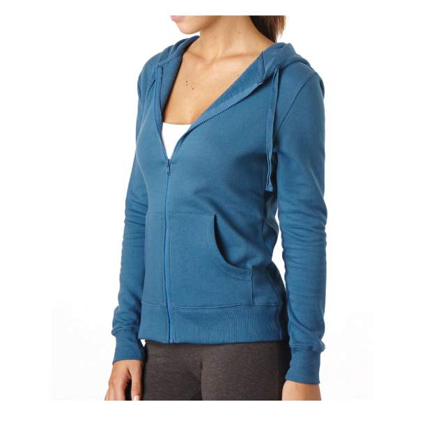 Women's Organic Cotton Full Zip Denim Hoodie L