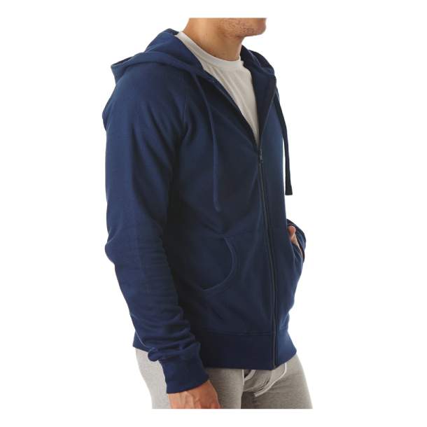 Mens Organic Cotton Full Zip Navy Hoodie L