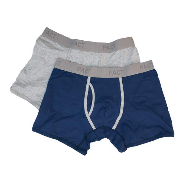 Mens Everyday Heather Gray/Navy Boxer Briefs L