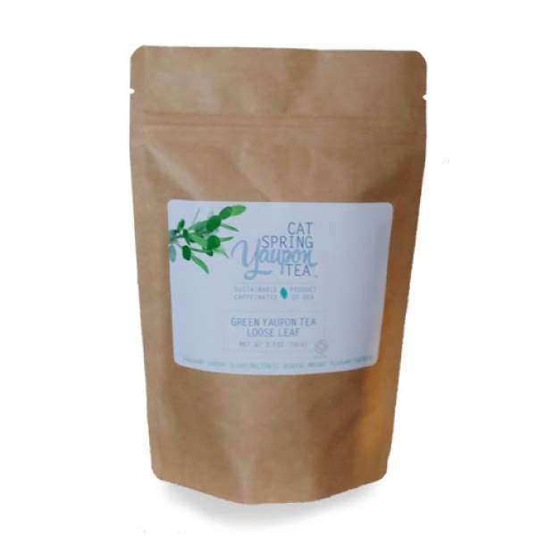 Green Yaupon Tea, 2oz Loose Leaf Pouch